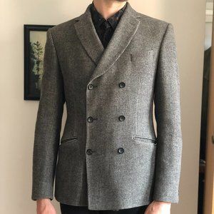 Bespoken Gray Corduroy Blazer Double Breasted Blazer Mens Blazer